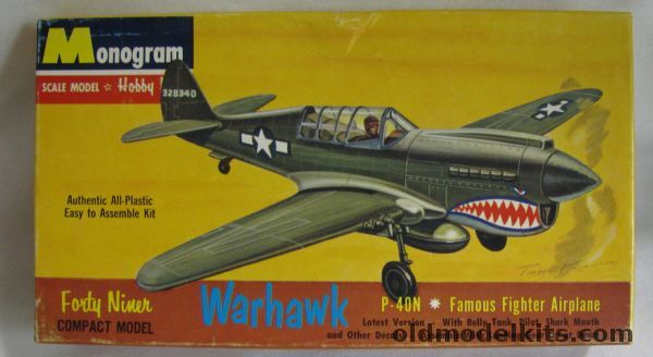 Monogram 1/64 Warhawk P-40N Fighter, P402-49 plastic model kit